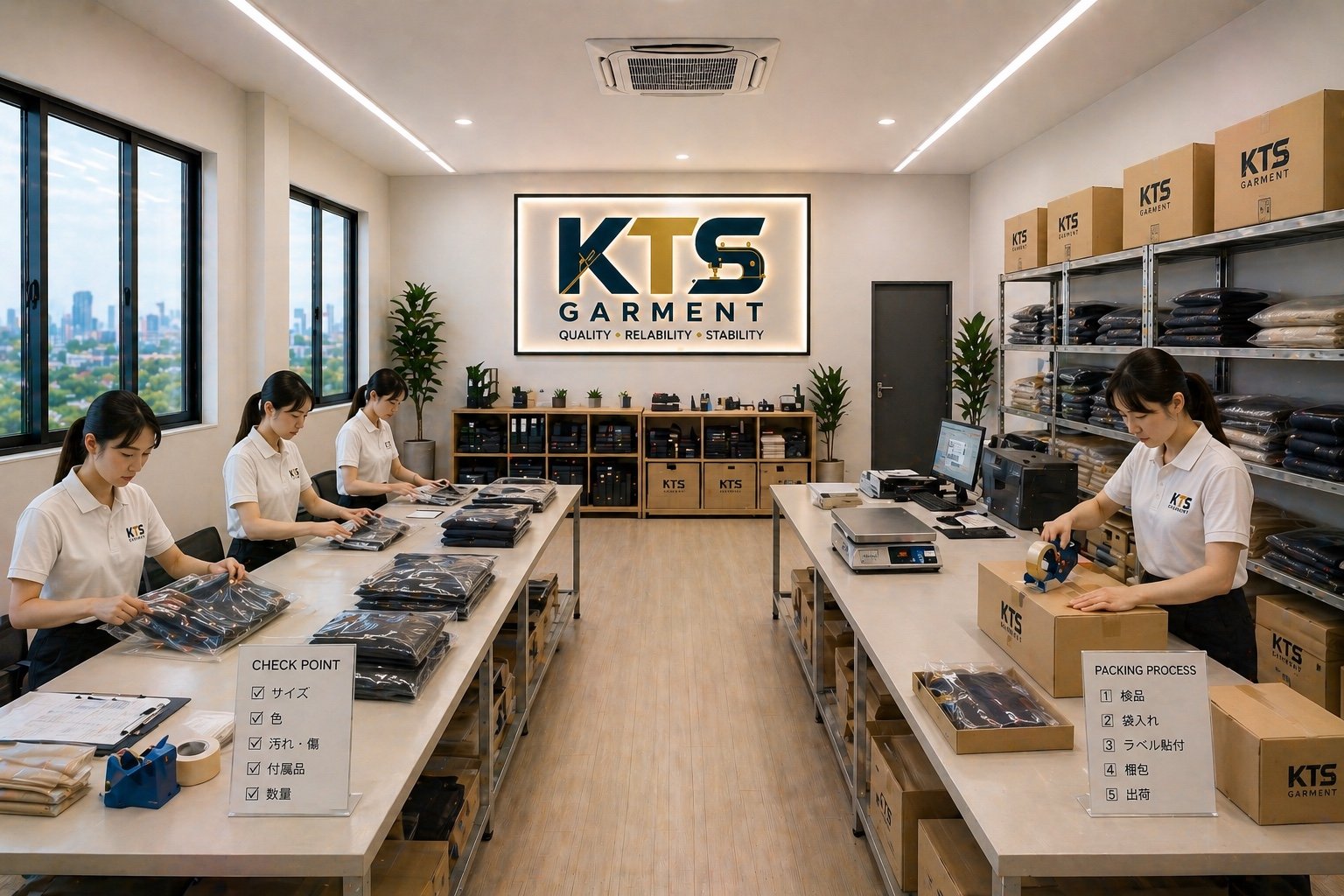 KTS GARMENT 検品・仕上げエリア